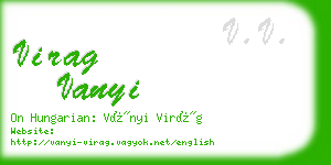 virag vanyi business card